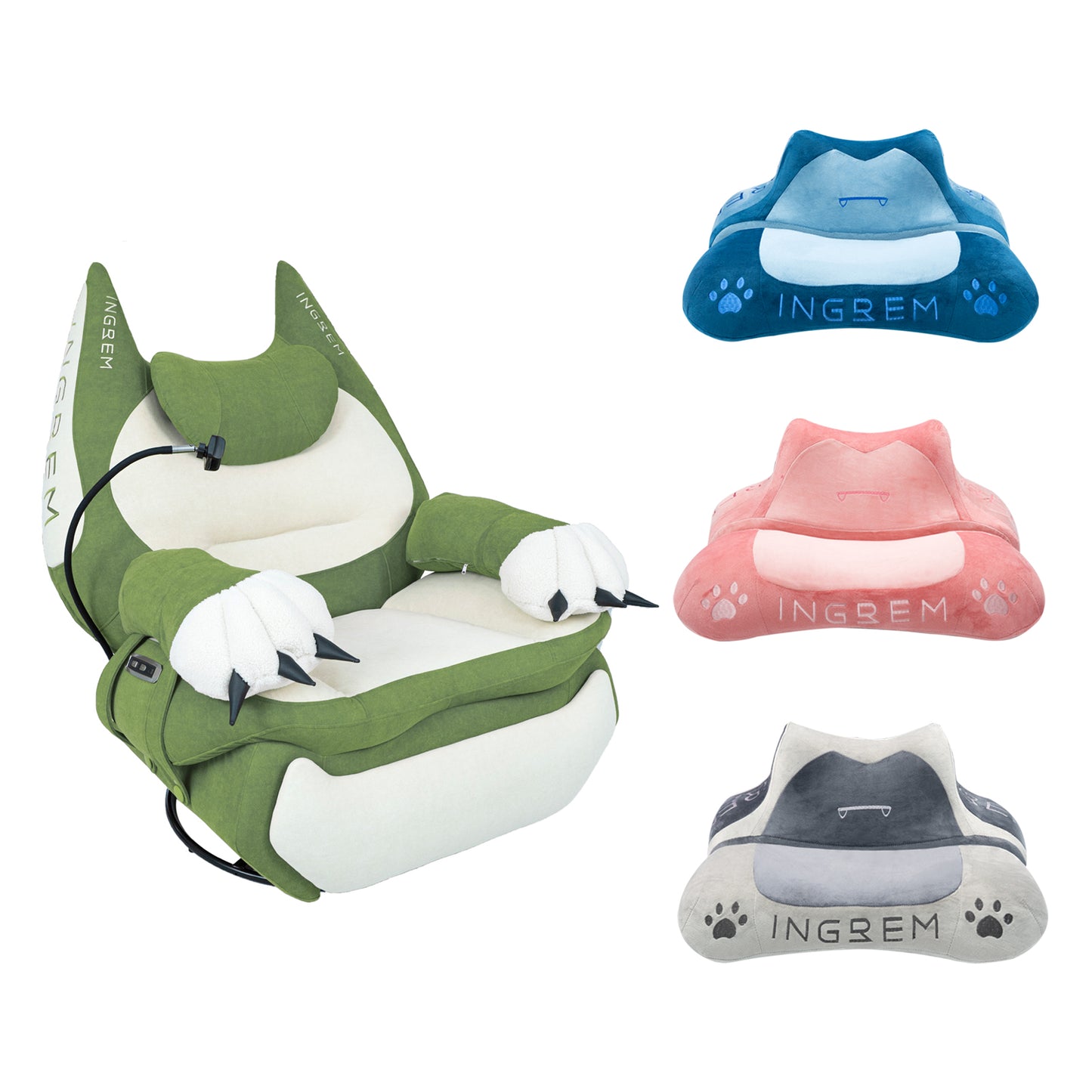 Power smart Sofa Recliner+ Fat cat pillow(with three color pillowcase)