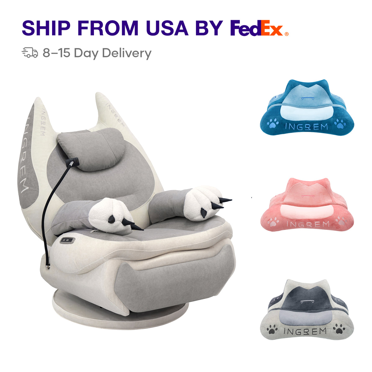 Fat Cat Recliner+ Fat cat pillow Bundle