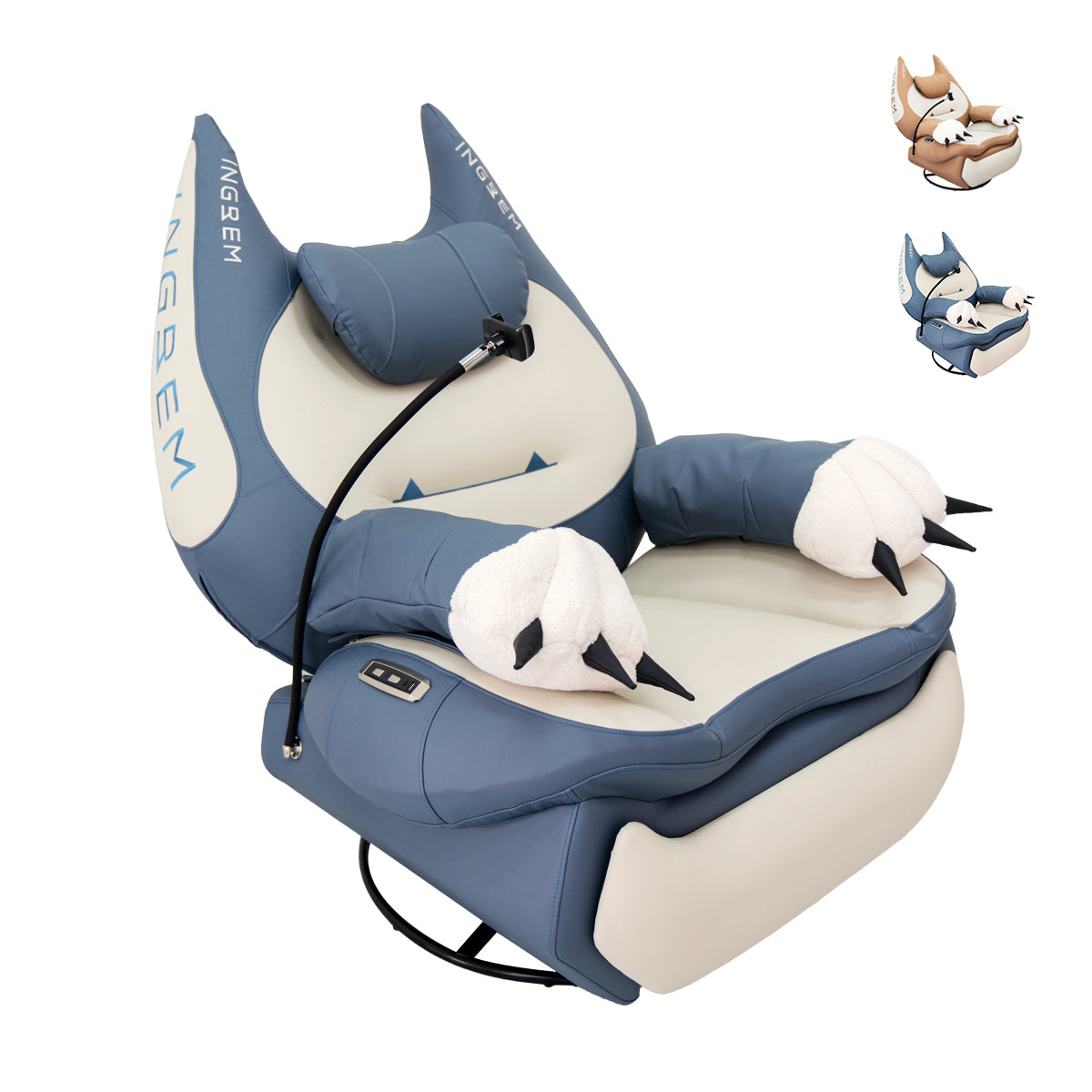 INGREM Super Leather Fat Cat Power Recliner