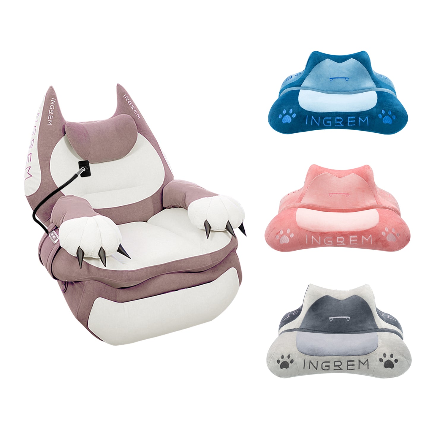 Power smart Sofa Recliner+ Fat cat pillow(with three color pillowcase)