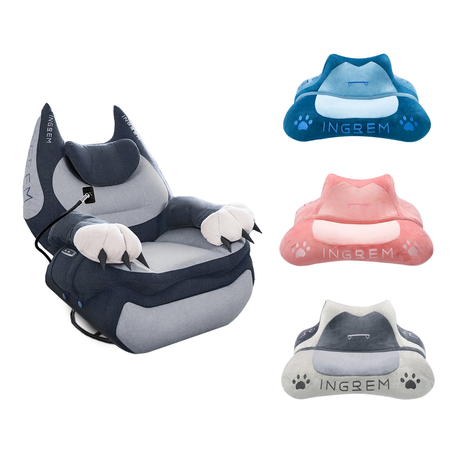 Power smart Sofa Recliner+ Fat cat pillow(with three color pillowcase)