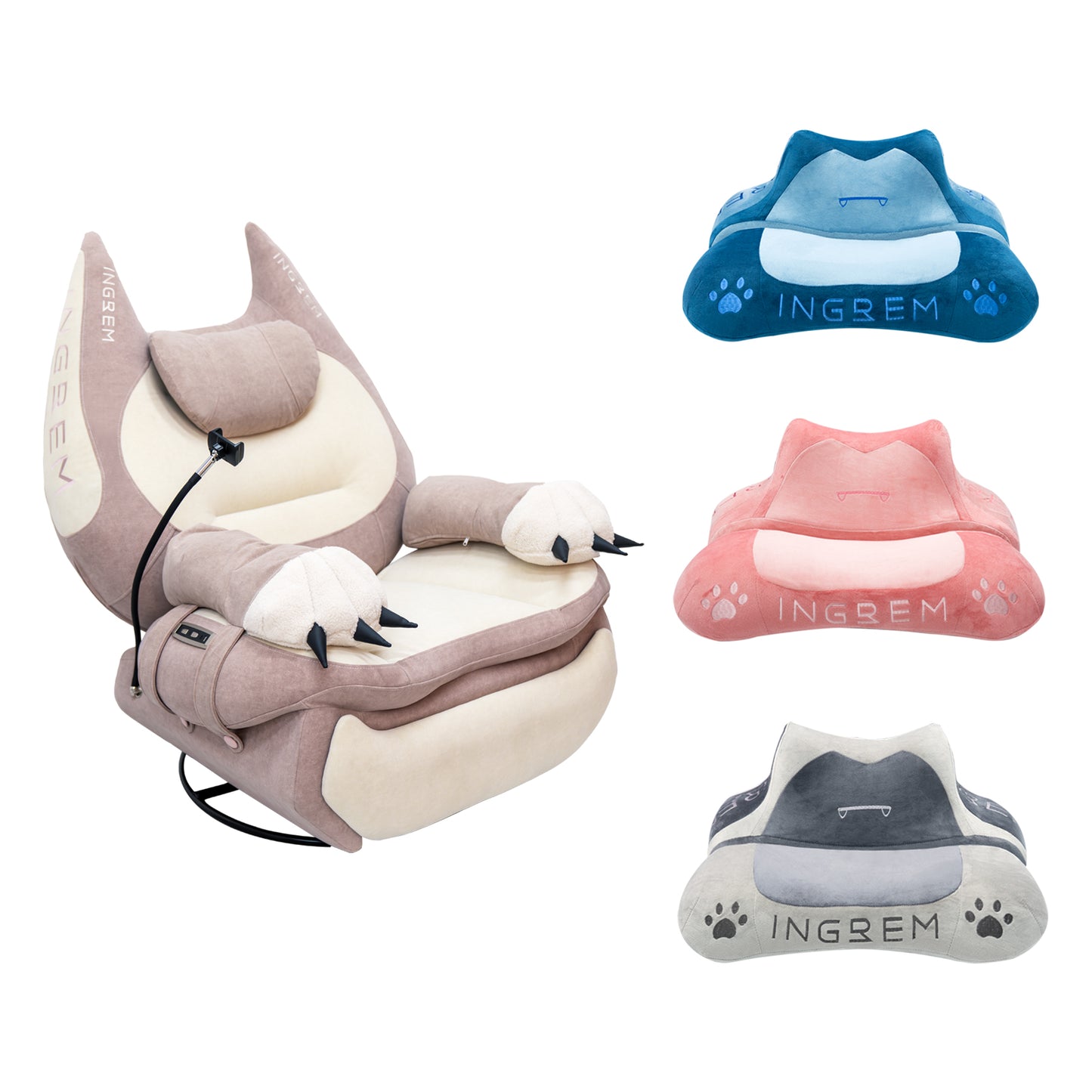 Power smart Sofa Recliner+ Fat cat pillow(with three color pillowcase)