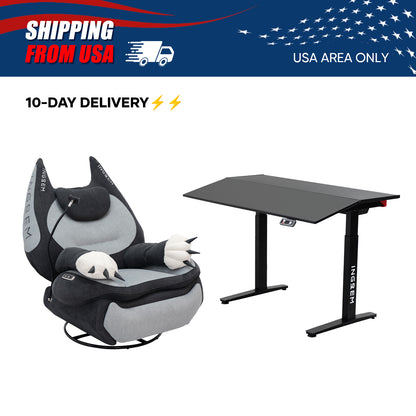 INGREM Fat Cat Sofa+Tilt-adjustable desk【For US Customers Only】