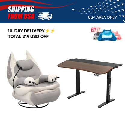 【For US Customers Only 10-Day Delivery⚡️⚡️】Power smart Sofa Recliner+Tilt-adjustable desk