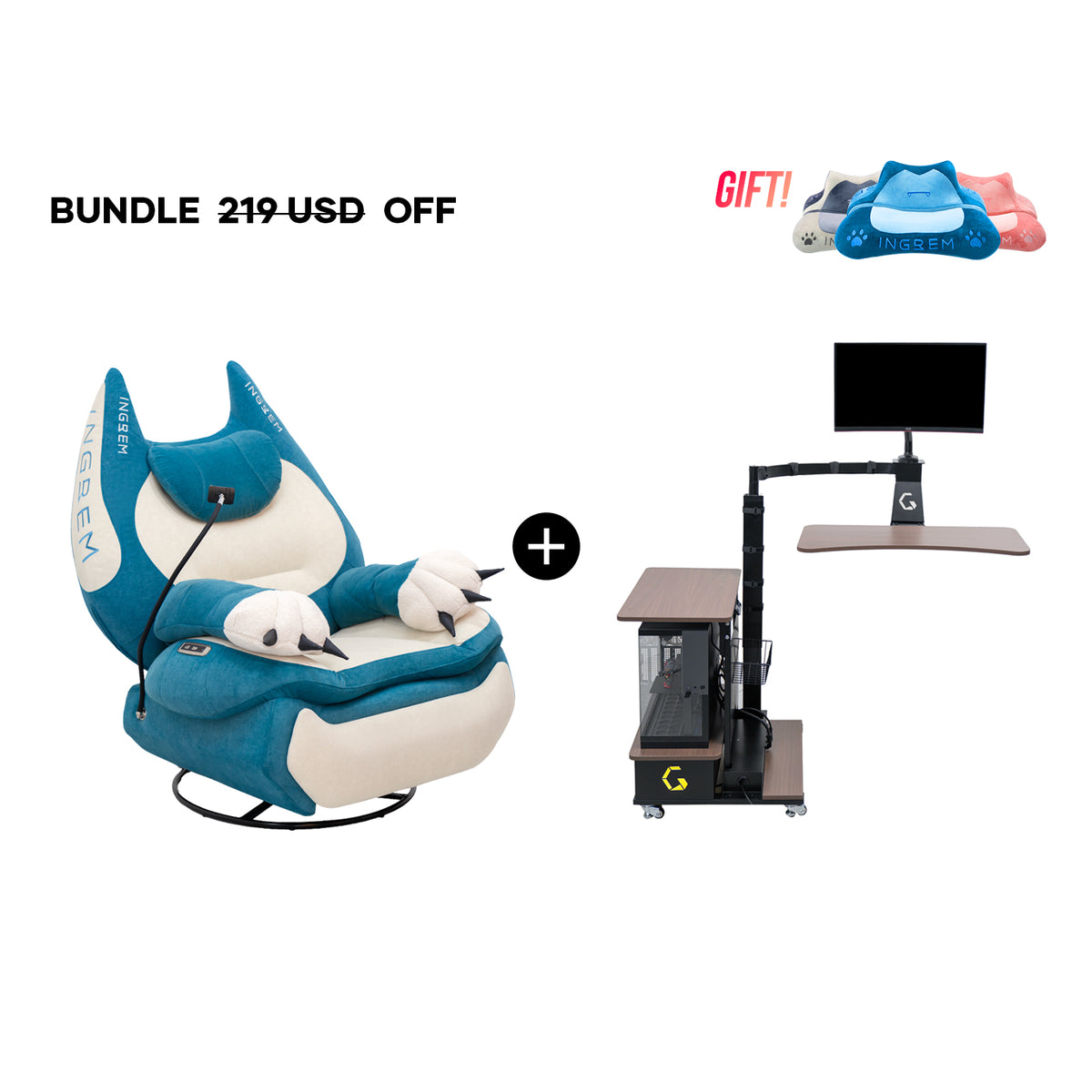 Fat Cat Sofa + Floating table（For US Customers Only）