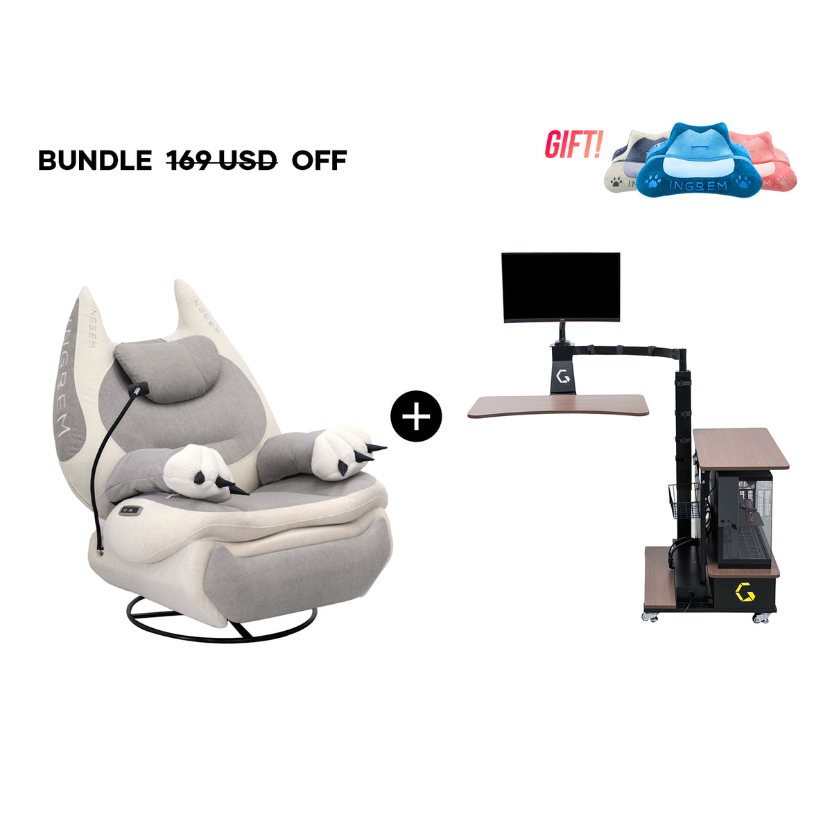 Fat Cat Recliner + Floating Desk Bundle