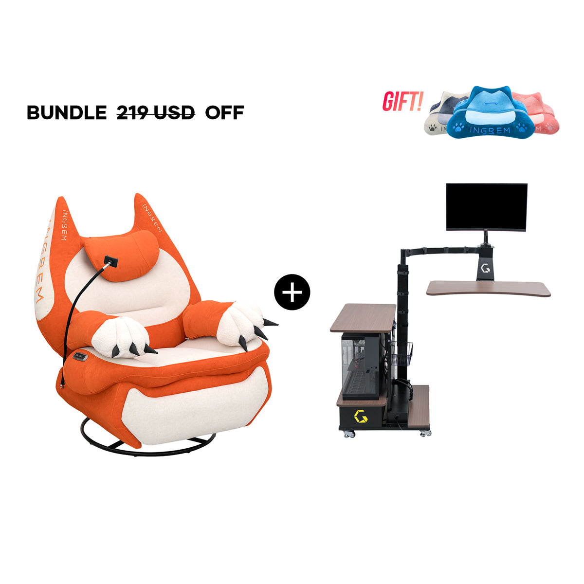 Fat Cat Sofa + Floating table（For US Customers Only）