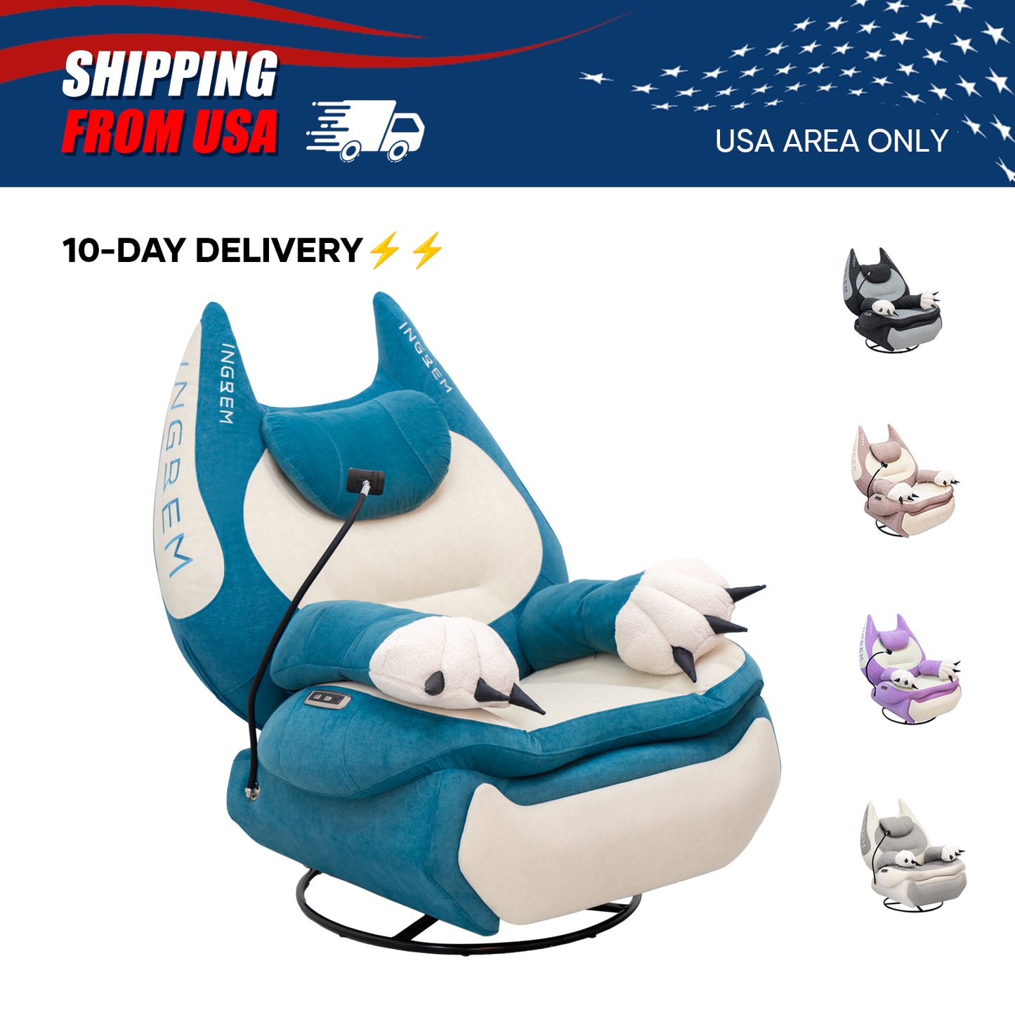 【For US Customers Only 10-Day Delivery⚡️⚡️】Power smart Sofa Recliner+Tilt-adjustable desk