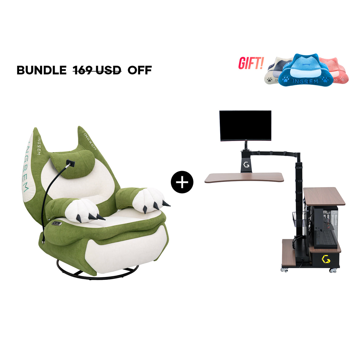 Fat Cat Recliner + Floating Desk Bundle