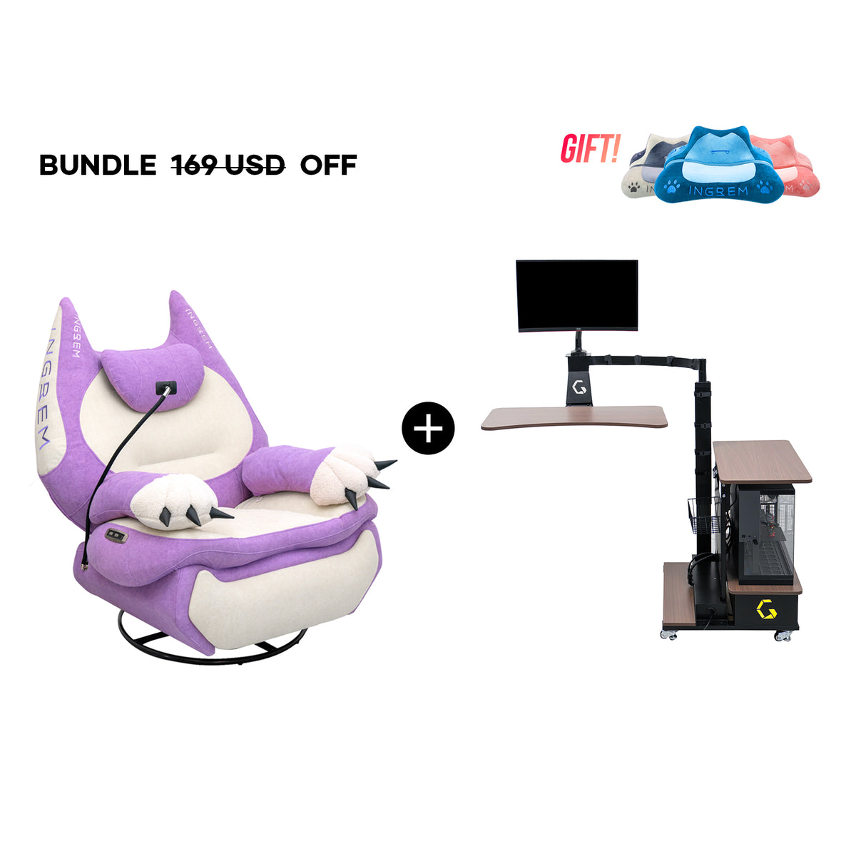 Fat Cat Recliner + Floating Desk Bundle