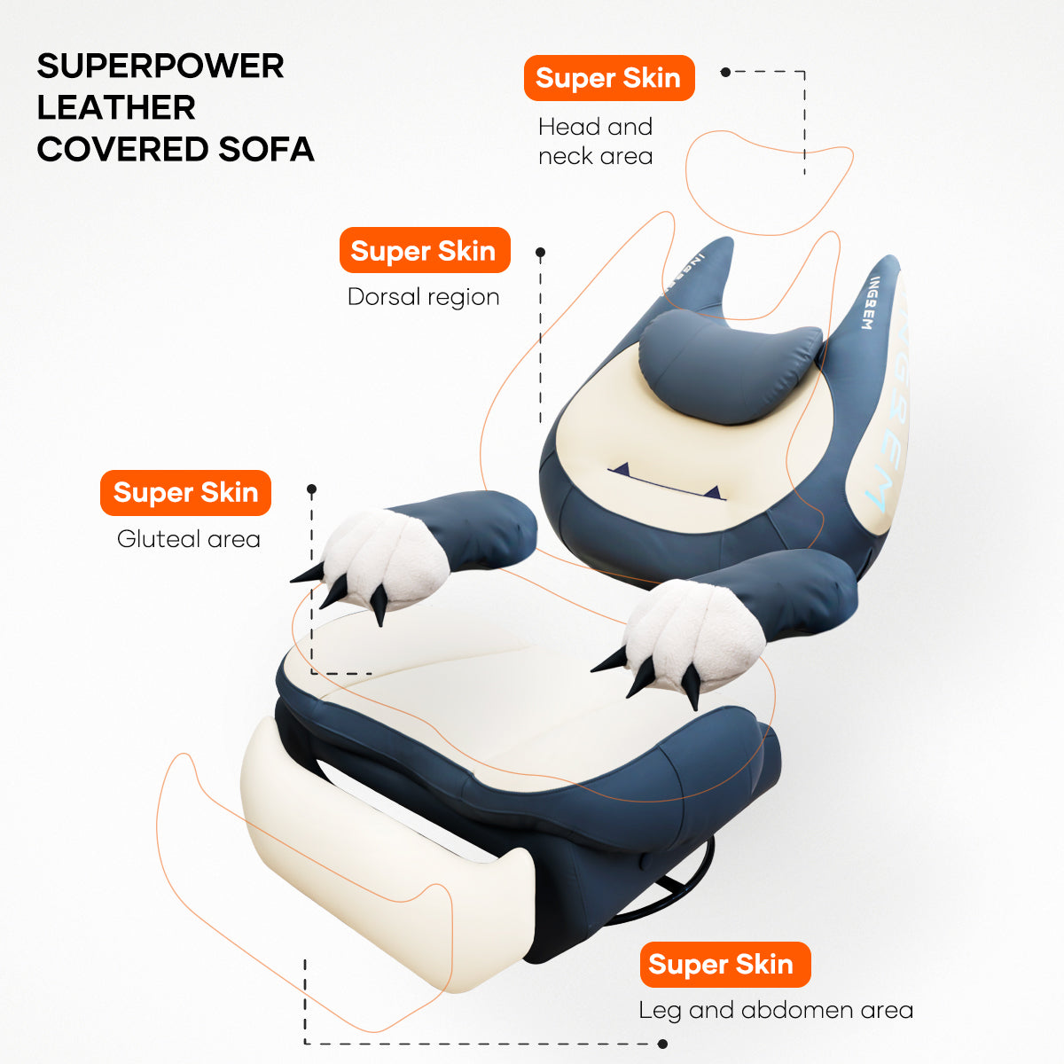 【Shipping from US warehouse】super leather fat cat recliner