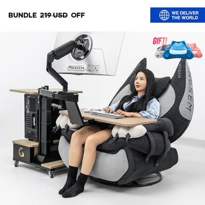 INGREM Fat Cat Recliner + Floating Desk Bundle