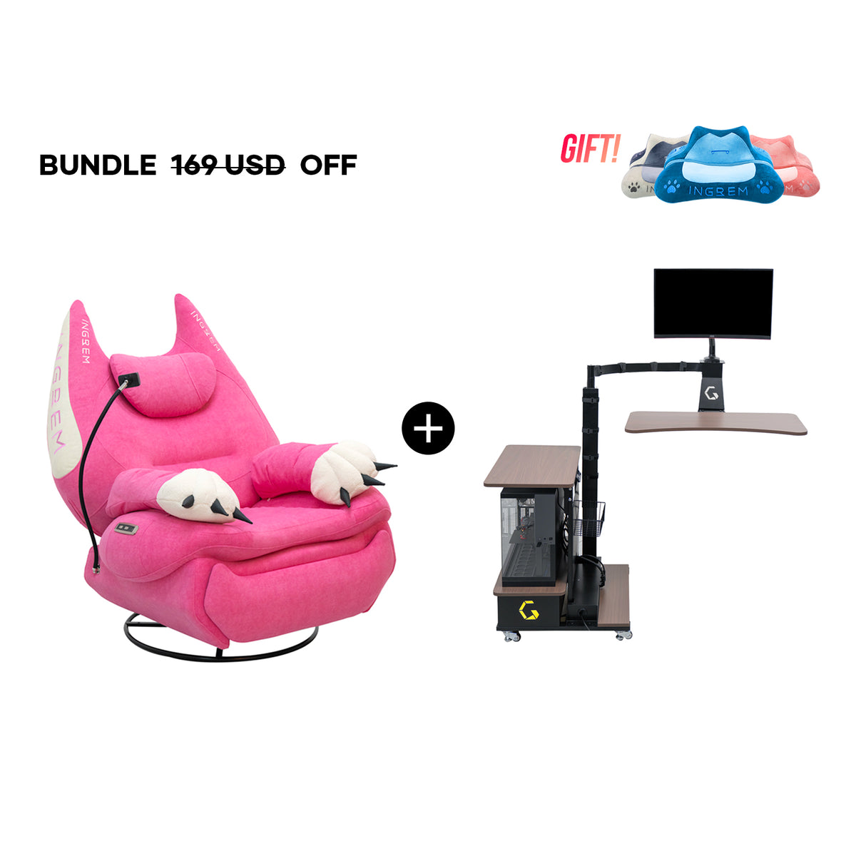 Fat Cat Recliner + Floating Desk Bundle