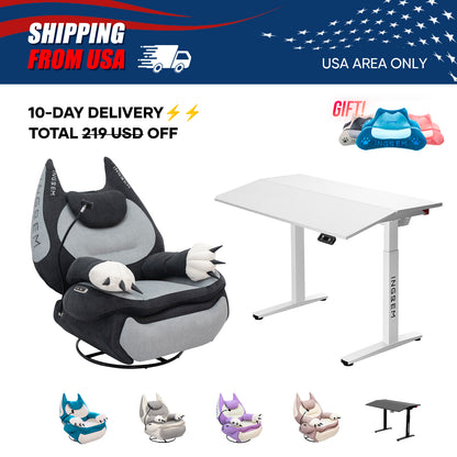 【For US Customers Only 10-Day Delivery⚡️⚡️】Power smart Sofa Recliner+Tilt-adjustable desk