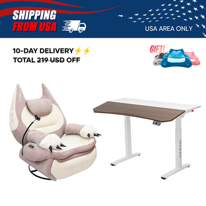 【For US Customers Only 10-Day Delivery⚡️⚡️】Power smart Sofa Recliner+Tilt-adjustable desk