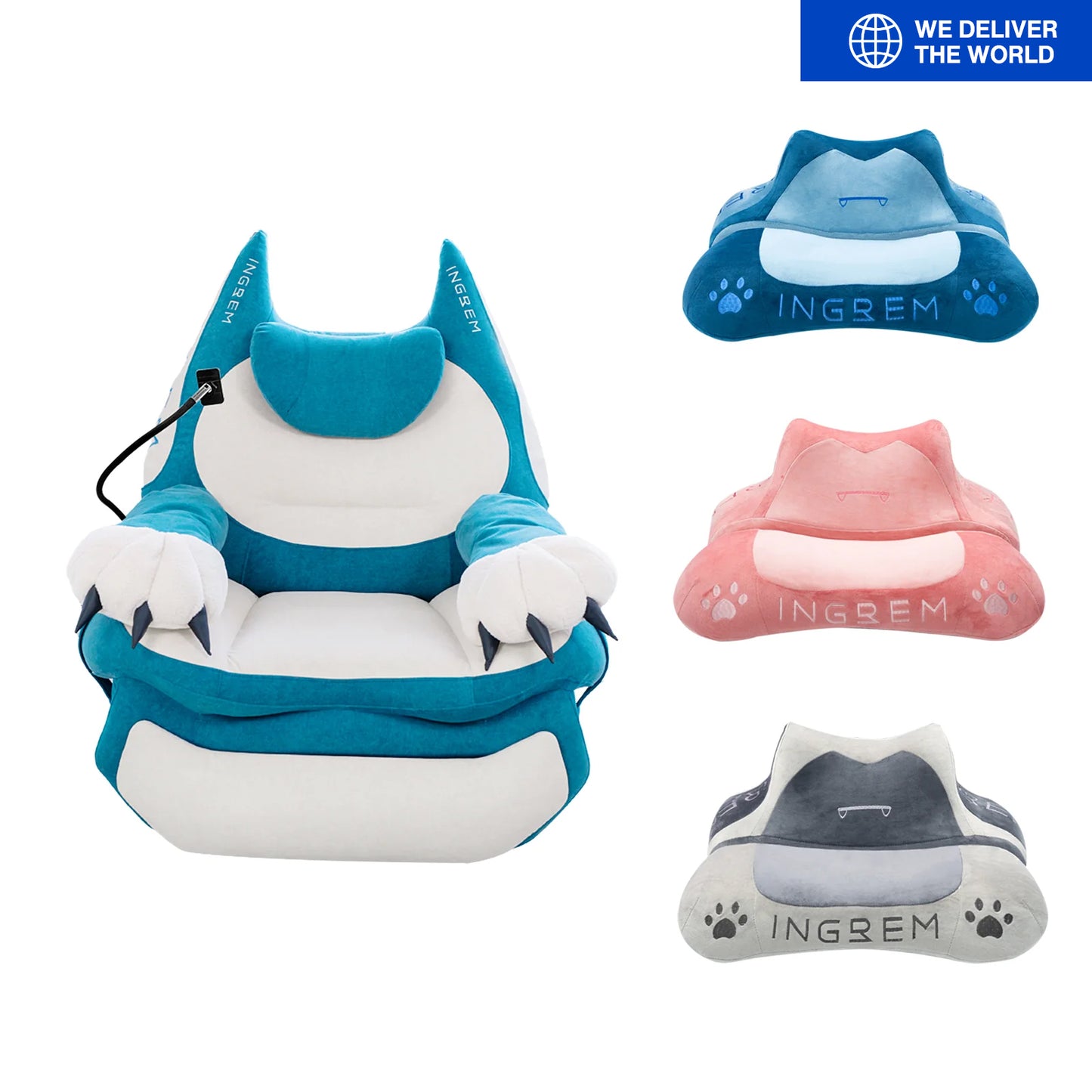 Power smart Sofa Recliner+ Fat cat pillow(with three color pillowcase)