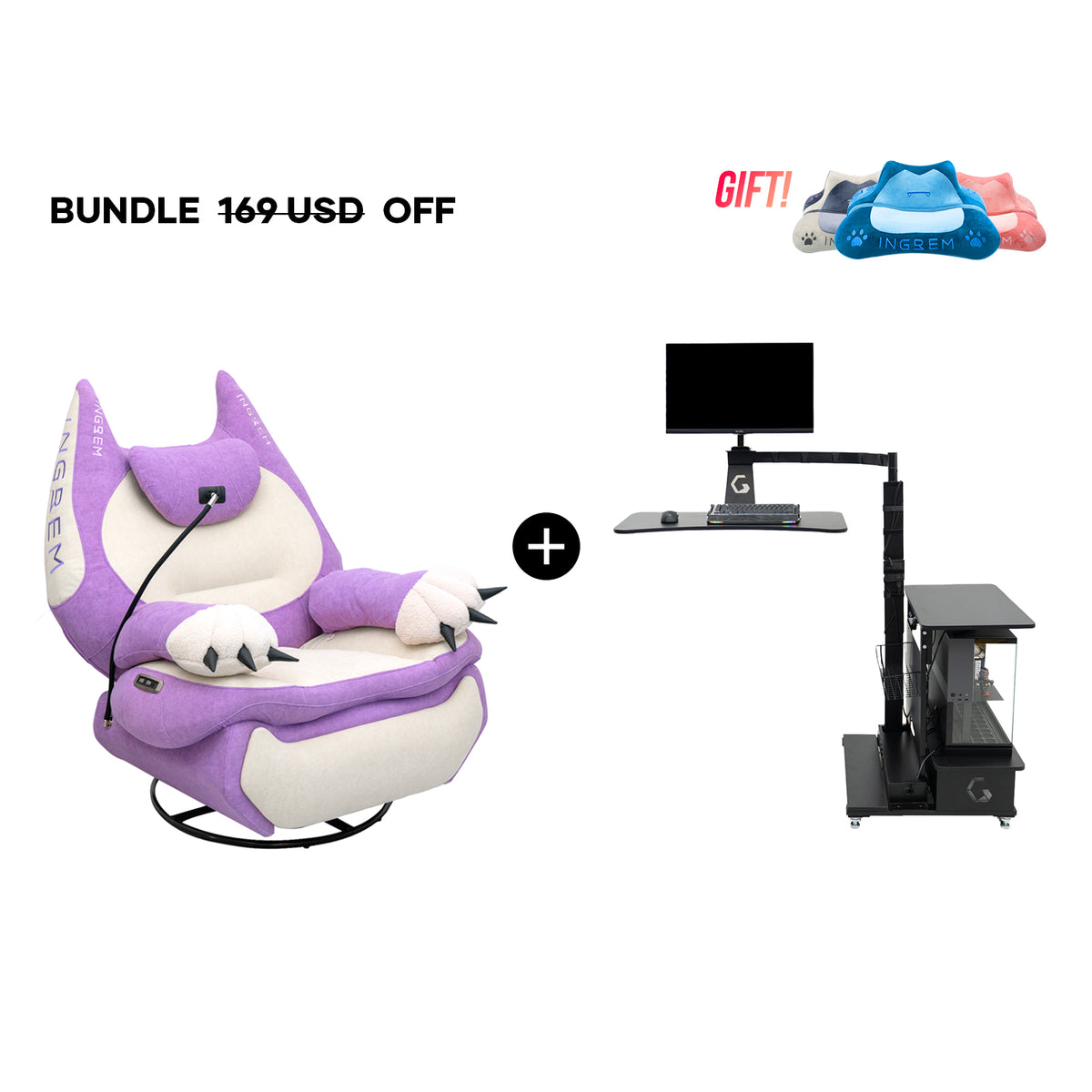 Fat Cat Recliner + Floating Desk Bundle