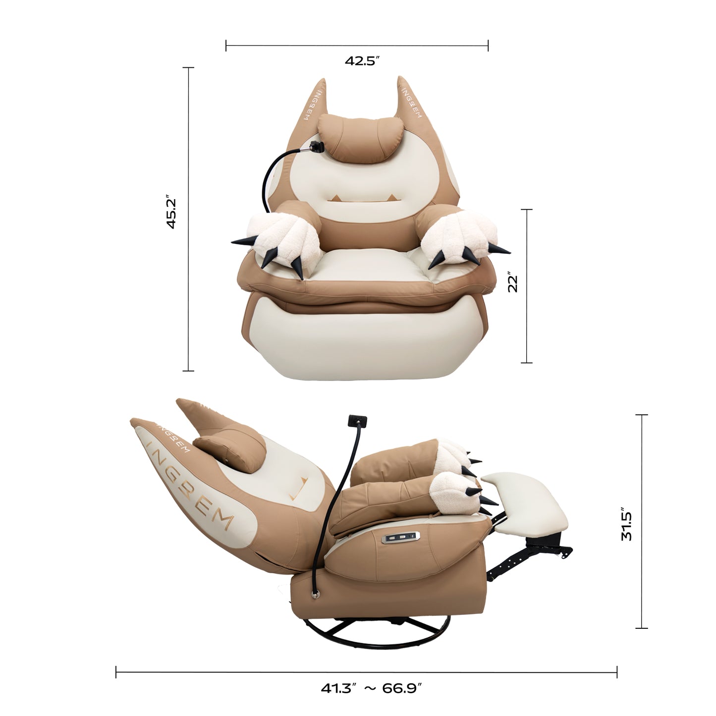 【Shipping from US warehouse】super leather fat cat recliner