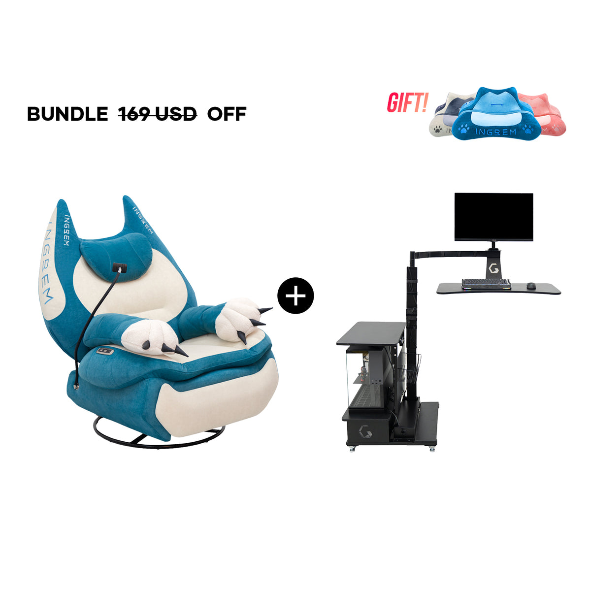 Fat Cat Recliner + Floating Desk Bundle