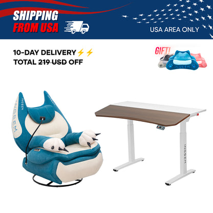 【For US Customers Only 10-Day Delivery⚡️⚡️】Power smart Sofa Recliner+Tilt-adjustable desk
