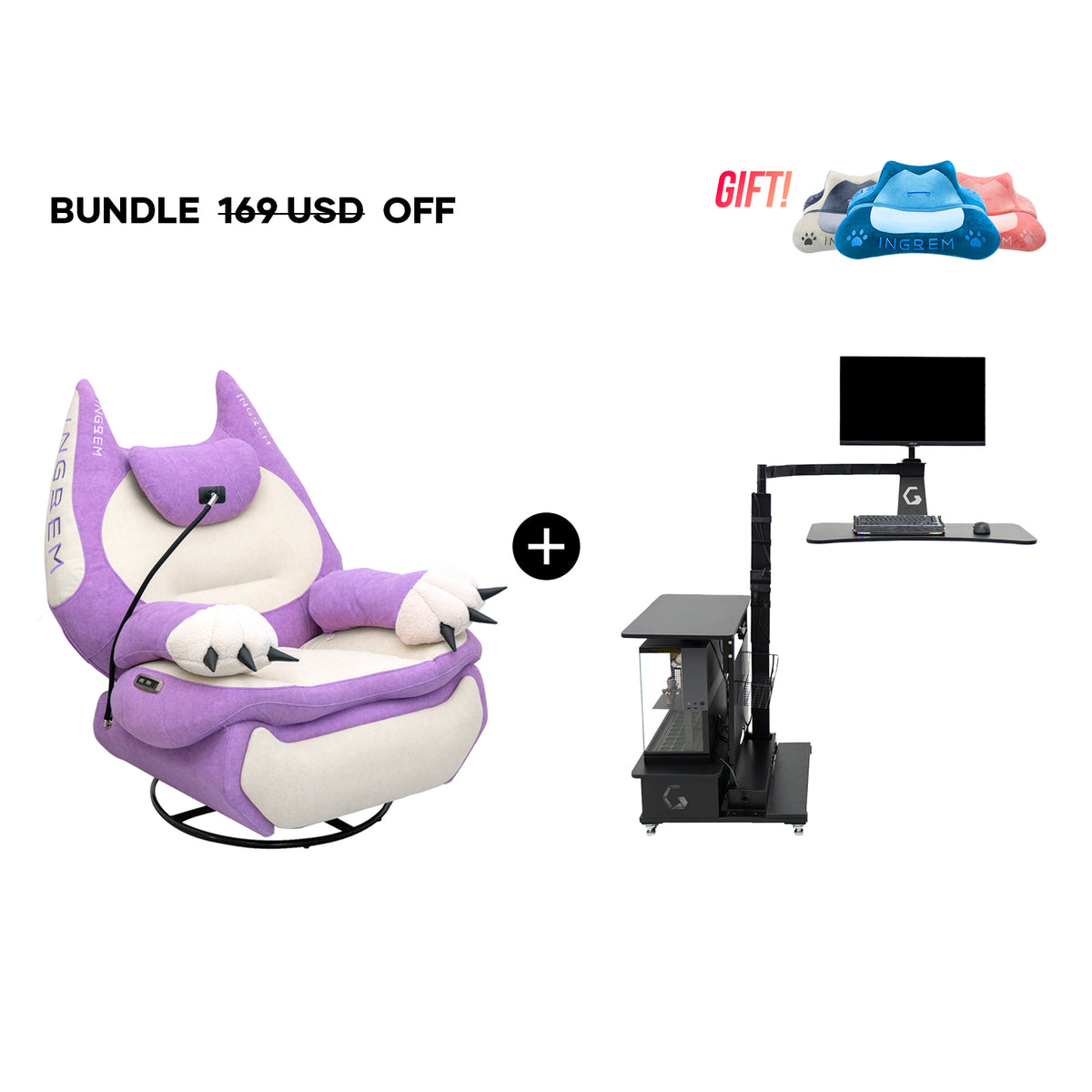 Fat Cat Recliner + Floating Desk Bundle