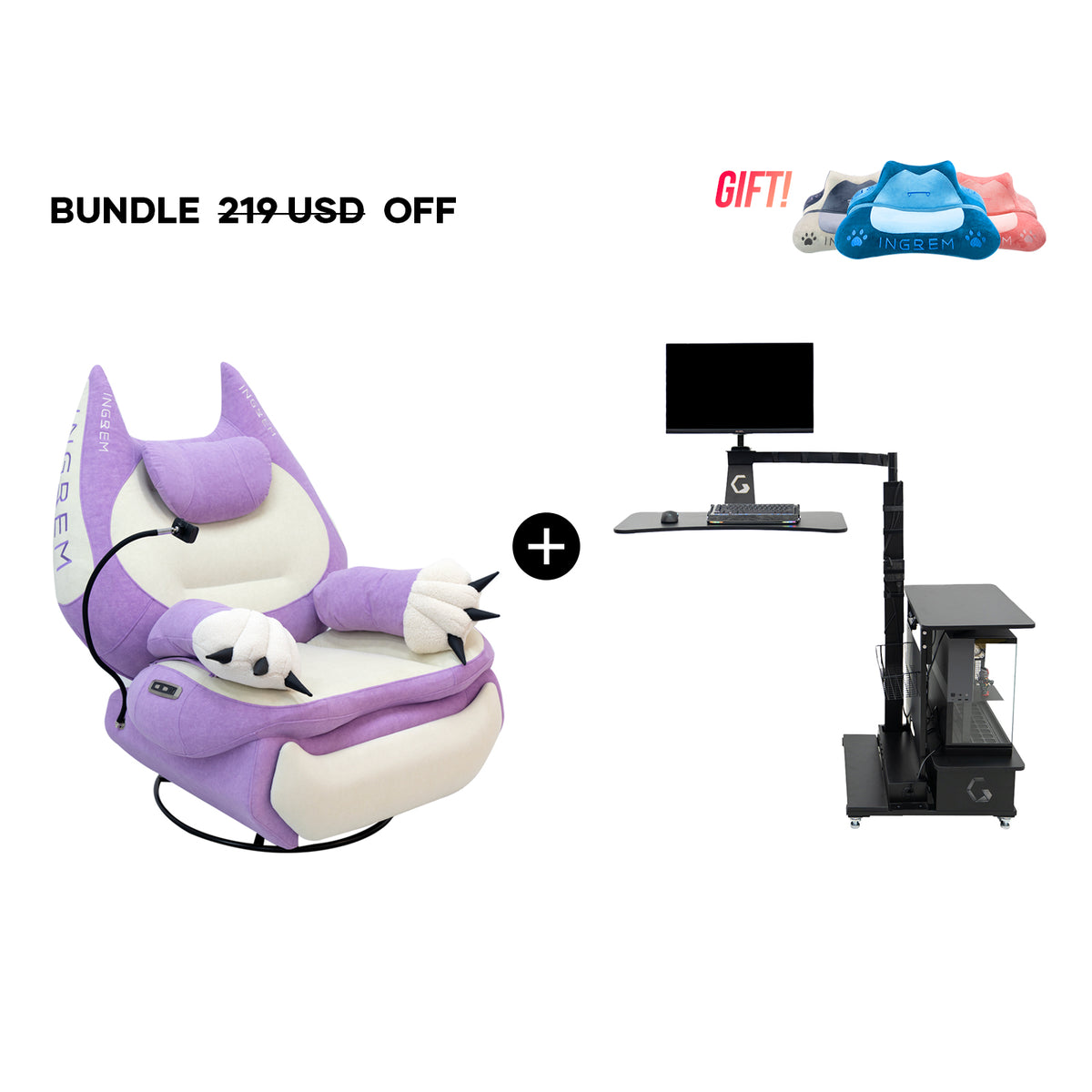 Fat Cat Sofa + Floating table（For US Customers Only）