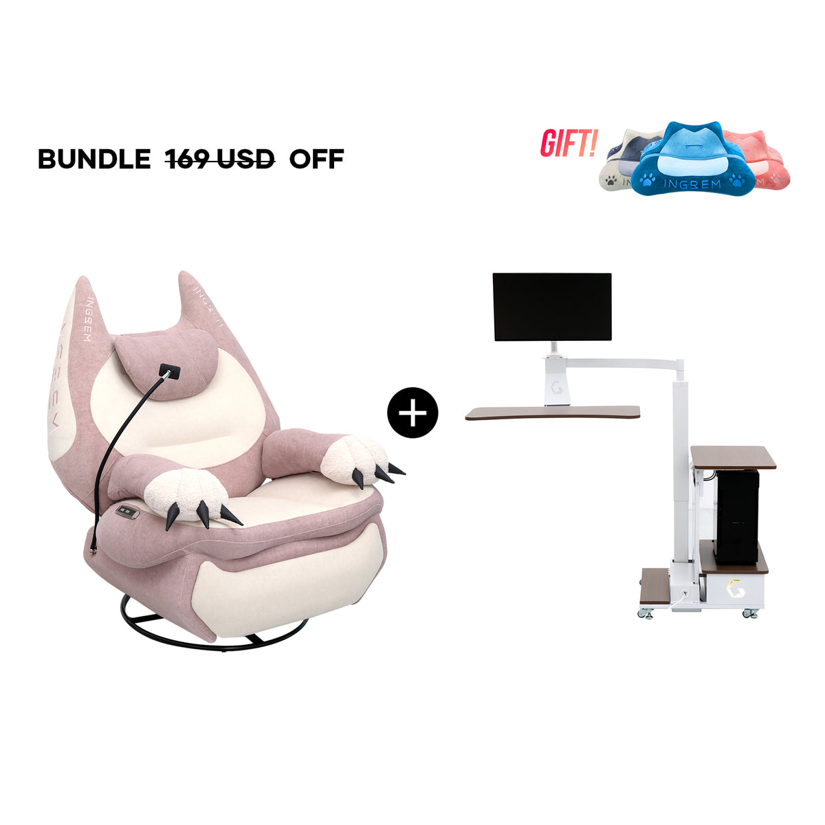 Fat Cat Recliner + Floating Desk Bundle
