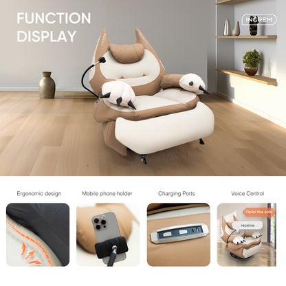 【For US Customers Only】super leather fat cat recliner