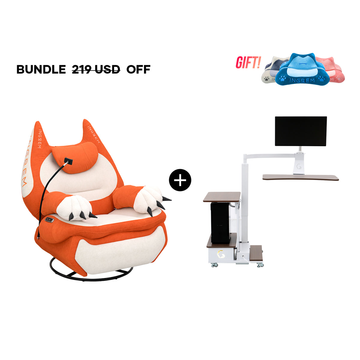 Fat Cat Sofa + Floating table（For US Customers Only）