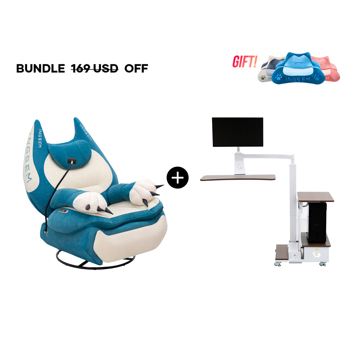 Fat Cat Recliner + Floating Desk Bundle