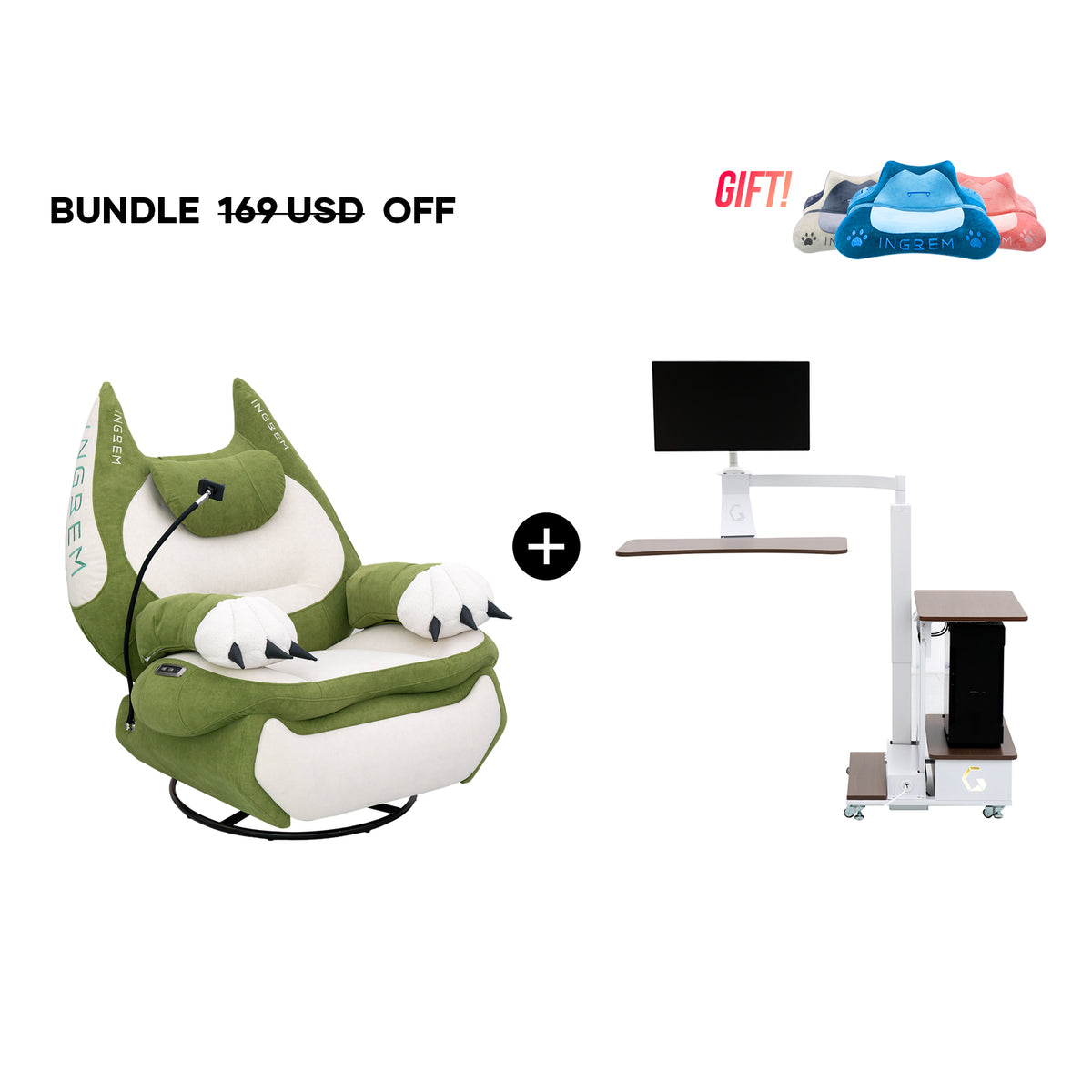 Fat Cat Recliner + Floating Desk Bundle