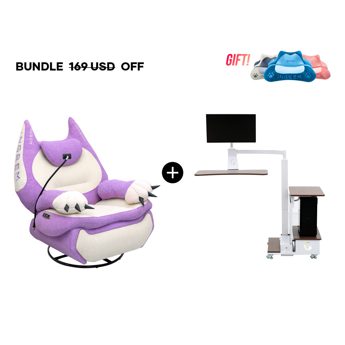 Fat Cat Recliner + Floating Desk Bundle