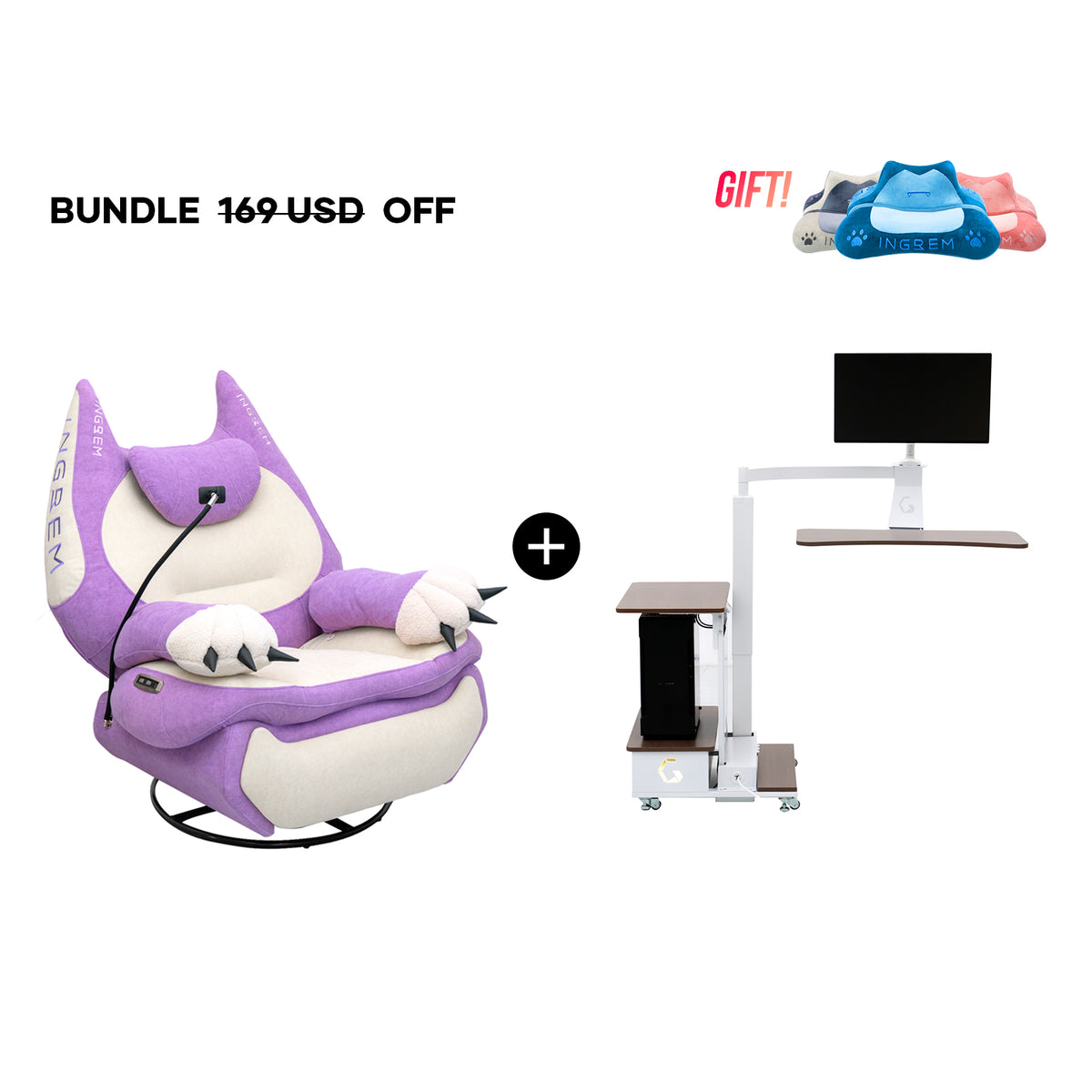 Fat Cat Recliner + Floating Desk Bundle