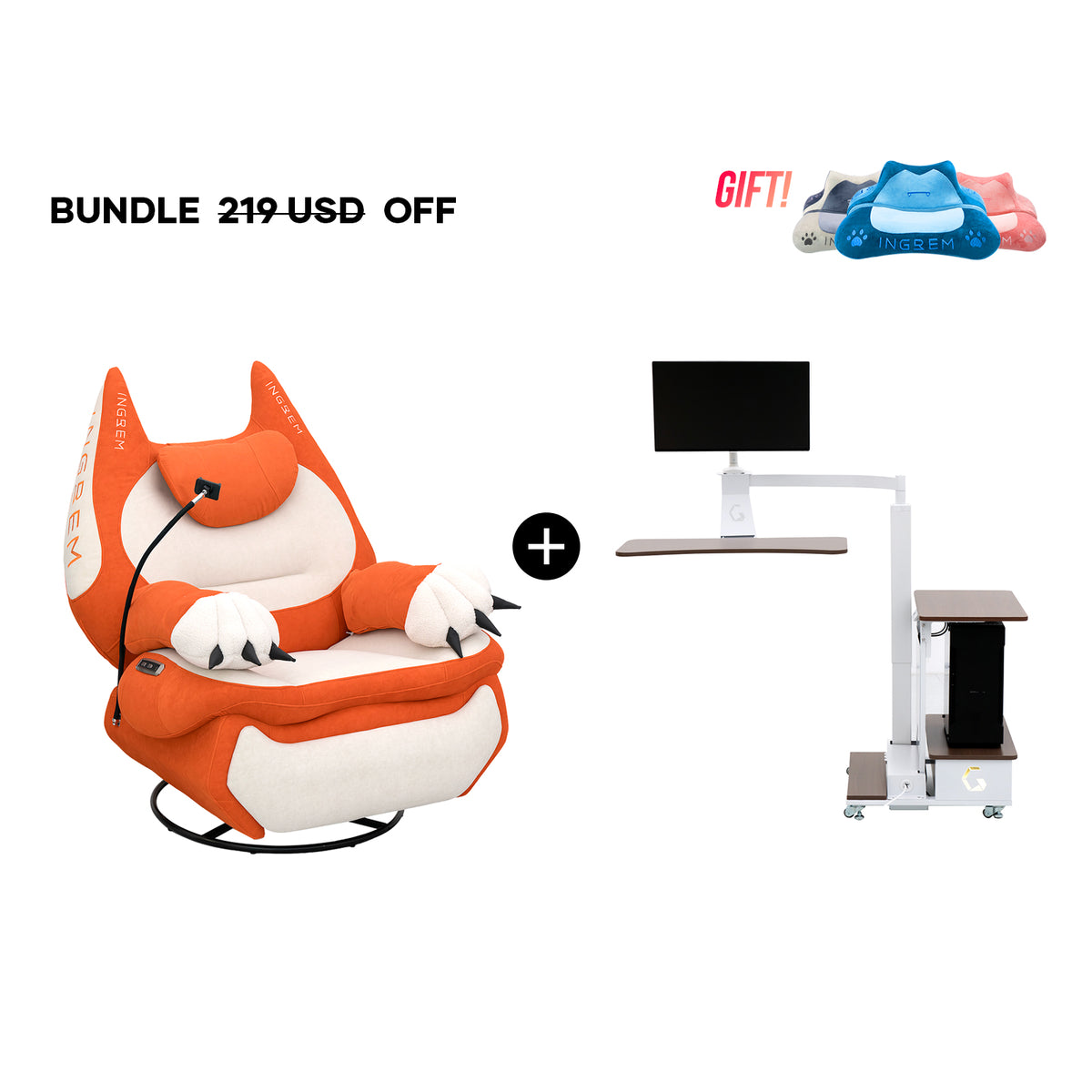 Fat Cat Sofa + Floating table（For US Customers Only）