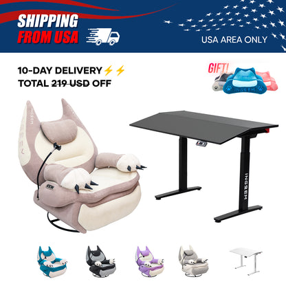【For US Customers Only 10-Day Delivery⚡️⚡️】Power smart Sofa Recliner+Tilt-adjustable desk