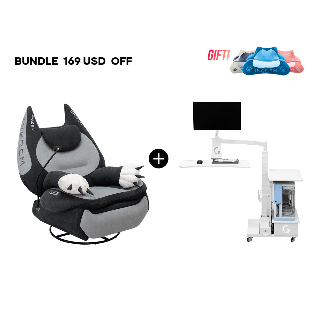 Fat Cat Recliner + Floating Desk Bundle