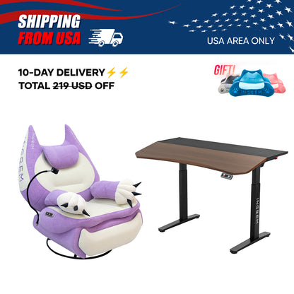 【For US Customers Only 10-Day Delivery⚡️⚡️】Power smart Sofa Recliner+Tilt-adjustable desk