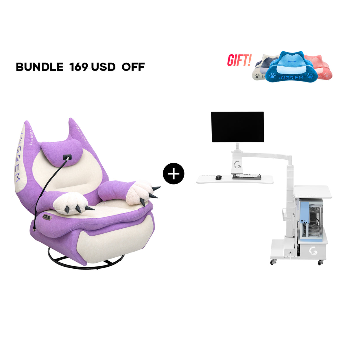Fat Cat Recliner + Floating Desk Bundle