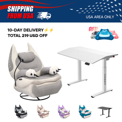【For US Customers Only 10-Day Delivery⚡️⚡️】Power smart Sofa Recliner+Tilt-adjustable desk
