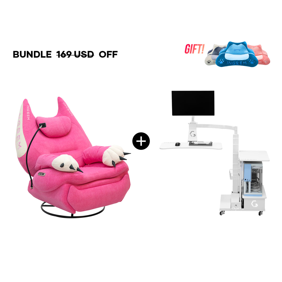 Fat Cat Recliner + Floating Desk Bundle