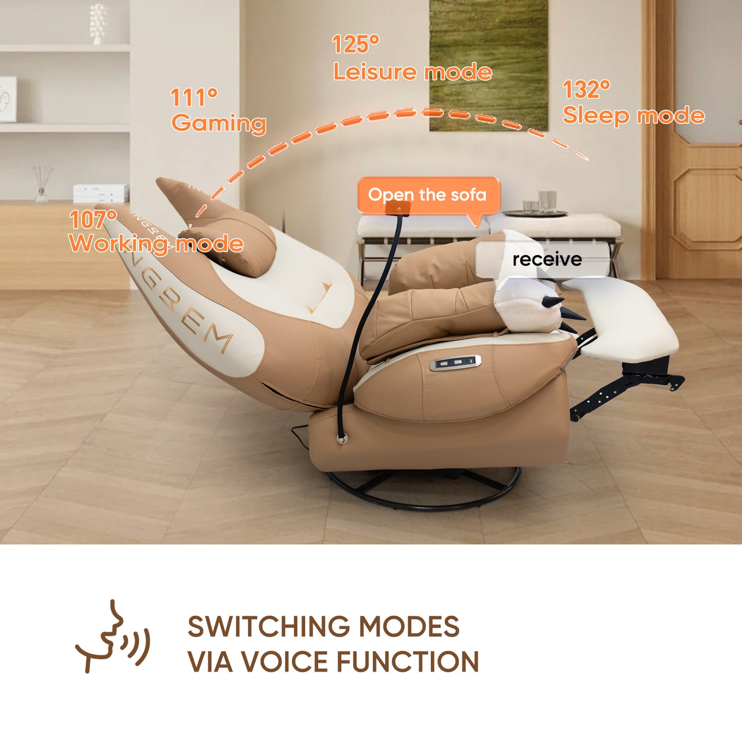 【Shipping from US warehouse】super leather fat cat recliner