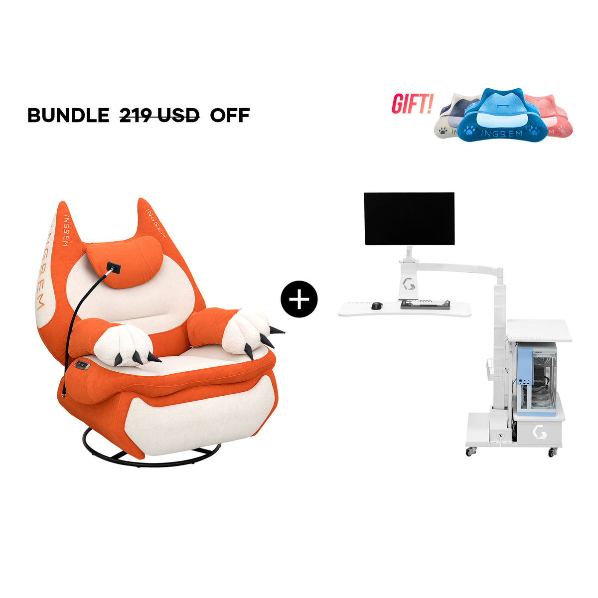Fat Cat Sofa + Floating table（For US Customers Only）