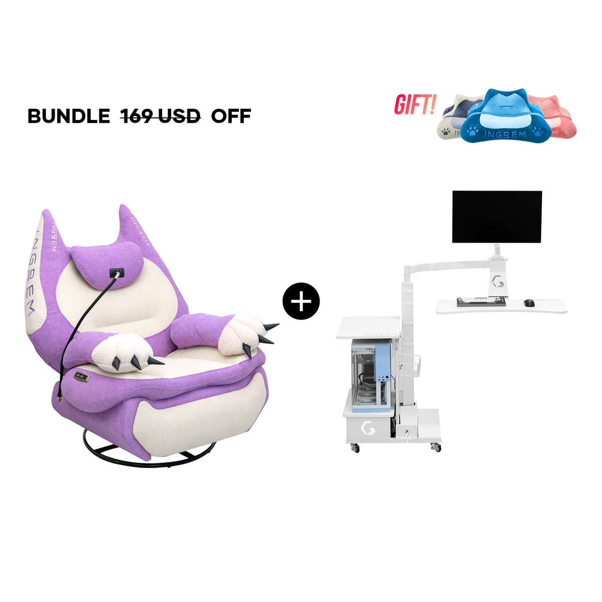 Fat Cat Recliner + Floating Desk Bundle