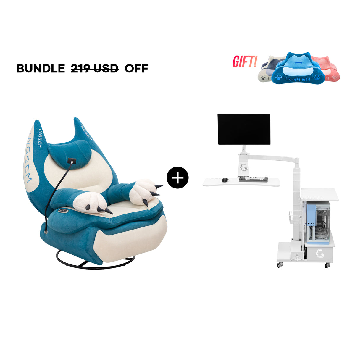 Fat Cat Sofa + Floating table（For US Customers Only）