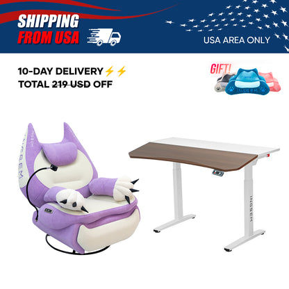【For US Customers Only 10-Day Delivery⚡️⚡️】Power smart Sofa Recliner+Tilt-adjustable desk