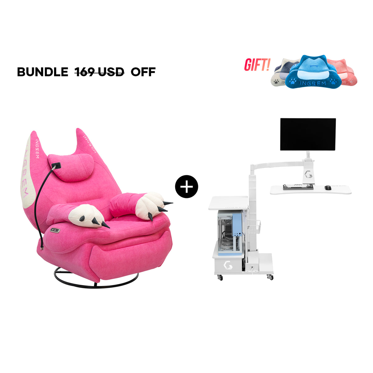 Fat Cat Recliner + Floating Desk Bundle