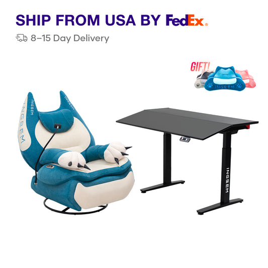 INGREM Fat Cat Sofa+Tilt-adjustable desk【For US Customers Only】