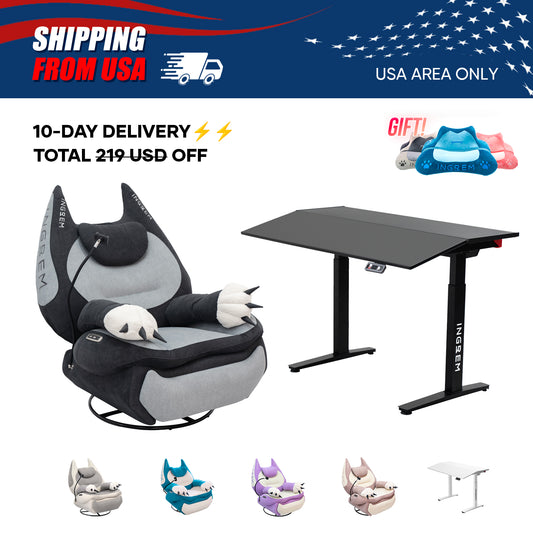 【For US Customers Only 10-Day Delivery⚡️⚡️】Power smart Sofa Recliner+Tilt-adjustable desk