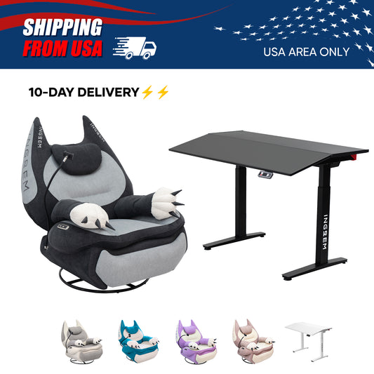 【For US Customers Only 10-Day Delivery⚡️⚡️】Power smart Sofa Recliner+Tilt-adjustable desk