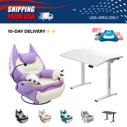 【For US Customers Only 10-Day Delivery⚡️⚡️】Power smart Sofa Recliner+Tilt-adjustable desk
